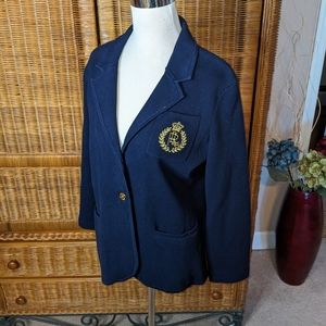 Ralph Lauren Navy Insignia Knit Jacket LARGE